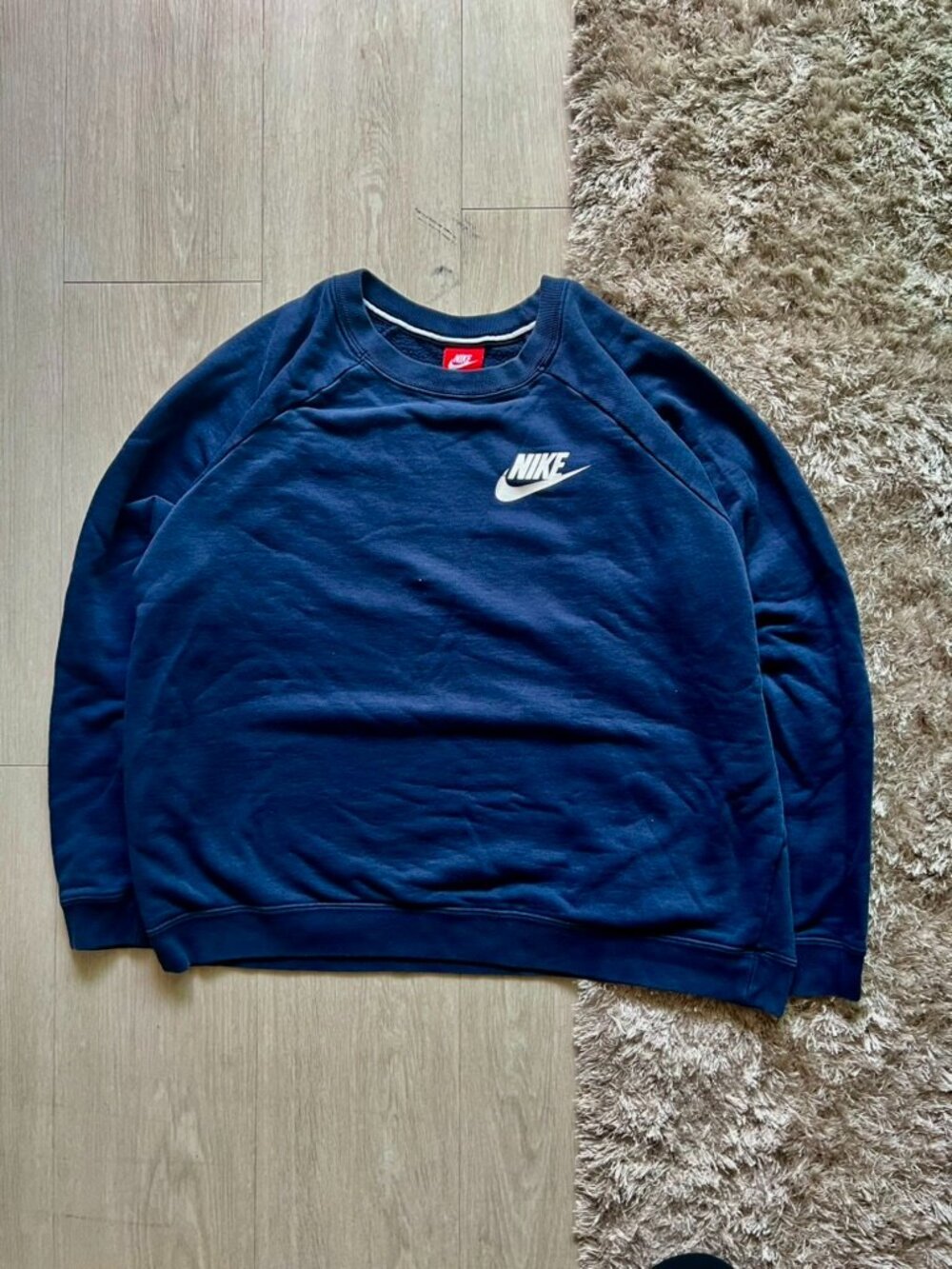 Y2K Red Tag Nike Crewneck Sweater Men’s Large Fleece Classic Chest Logo Pullover